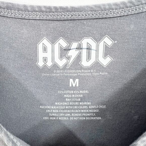 AC/DC Gray T Shirt Medium Fringe Bottom Band Tee Rock and Roll Music Women's Med - Picture 6 of 7